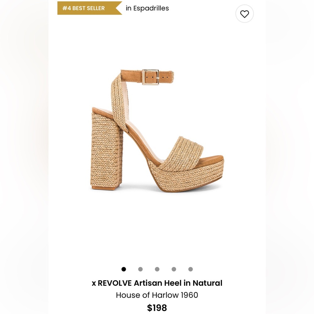House of Harlow 1960 x REVOLVE Artisan Heel in Natural 8.5 NWT espadrille